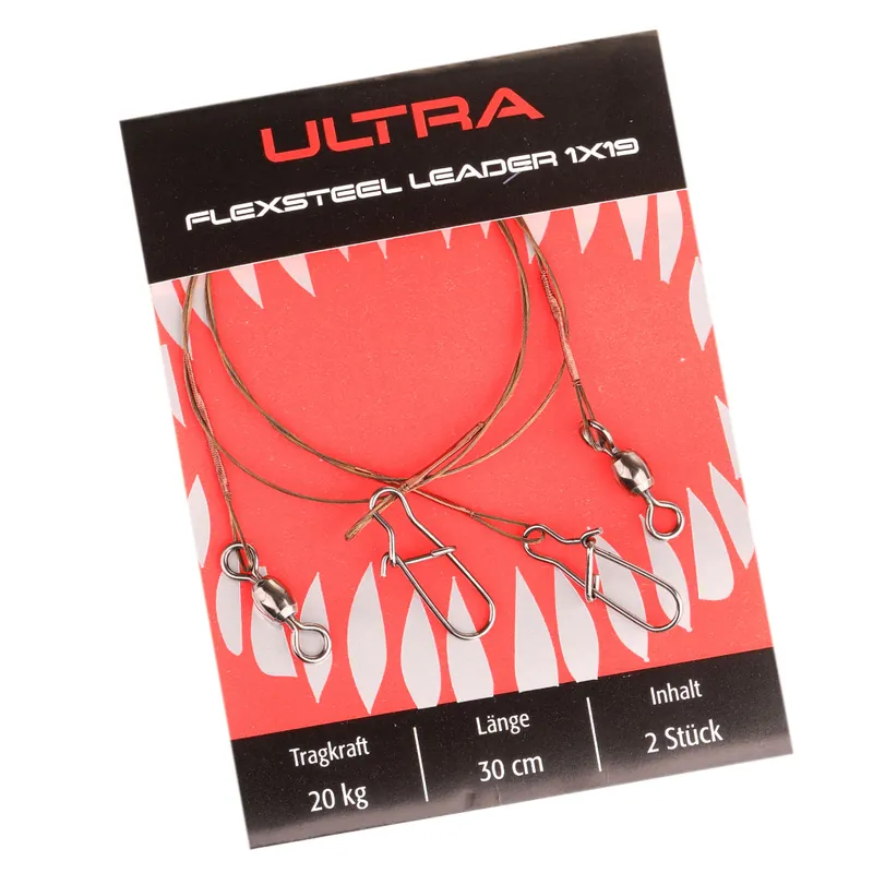 Climax Ultra 1x19 Flexsteel Leader Stahlvorfach 30 cm 2er Pack-                                                                                                                                                                                                                        5 kg
