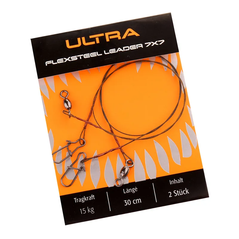 Climax Ultra 7x7 Flexsteel Leader Stahlvorfach 30 cm 2er Pack- 20 kg