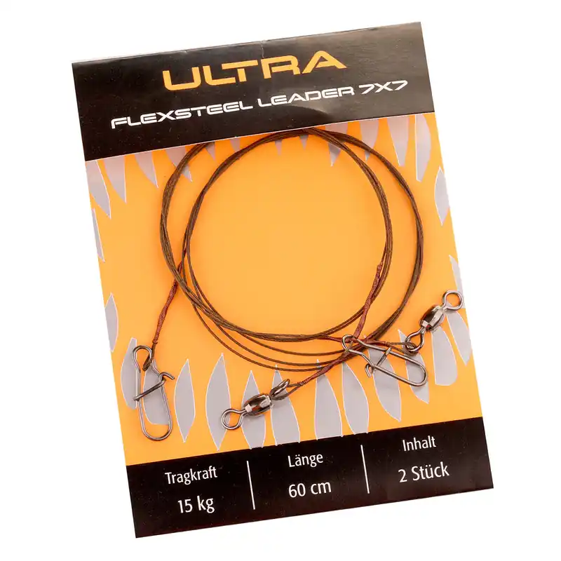 Climax Ultra 7x7 Flexsteel Leader Stahlvorfach 60 cm 2er Pack-                                                                                                                                                                                                                        5 kg