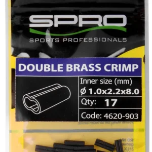 Spro Doppel Klemmhülse Matt Schwarz W-Brass Crimp Matte Black-                                                                                                                                                                                                                        0,8 x 1,7 x L8