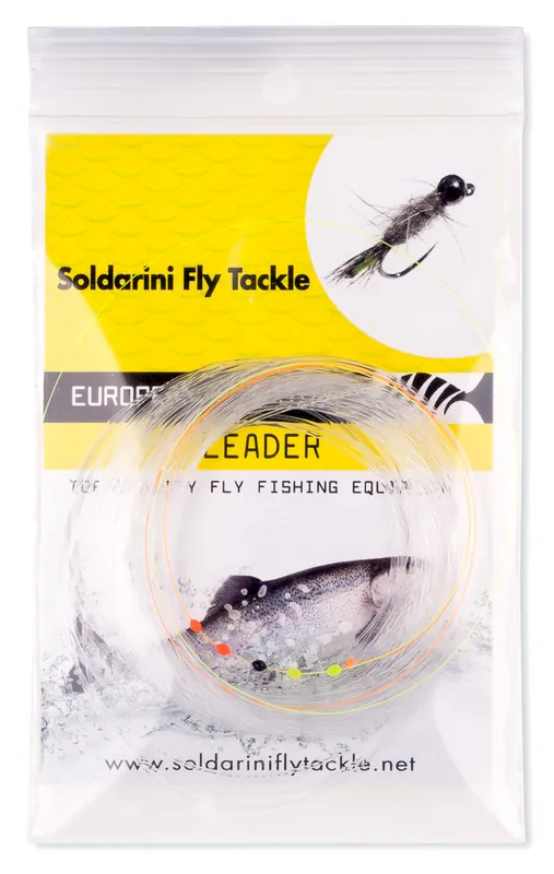 Soldarini Fly Tackle Euro Nymph UV-Leader 5 Drops 30 ft Tapered-