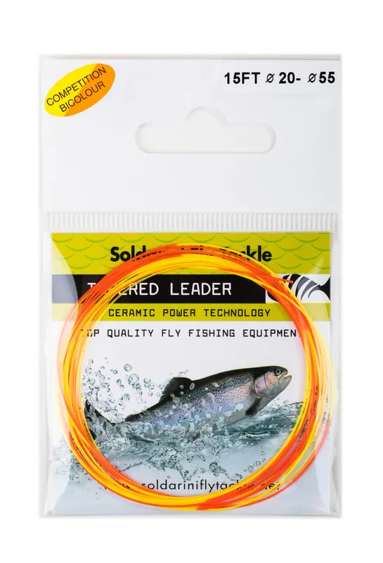 Soldarini Fly Tackle Euro Nymph Competition Bicolour Tapered Nymphen-Vorfach 15 ft-