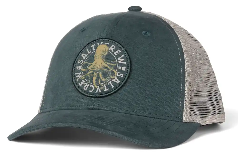 Salty Crew Tentacles Boys Retro Trucker Cap mid green cast blue-