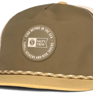 Salty Crew Topshot Snapback Cap olive gold-