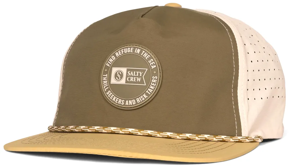 Salty Crew Topshot Snapback Cap olive gold-