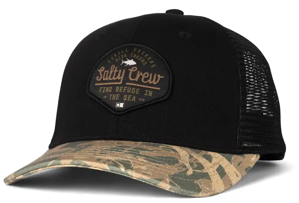 Salty Crew Border Trucker Cap black camo-