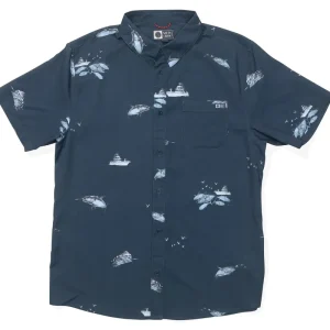 Salty Crew Breezer Perf Button Up Shirt midnight navy- S
