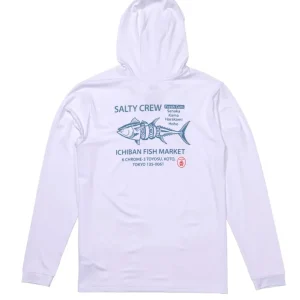 Salty Crew Fish Market Hood Sun Protection Shirt white- S