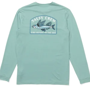 Salty Crew Fly Home LS Sun Protection Shirt seaside heather- S