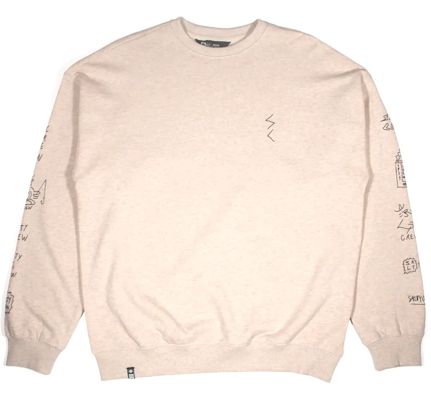 Salty Crew Reel LB Crewneck Fleece oatmeal heather- S