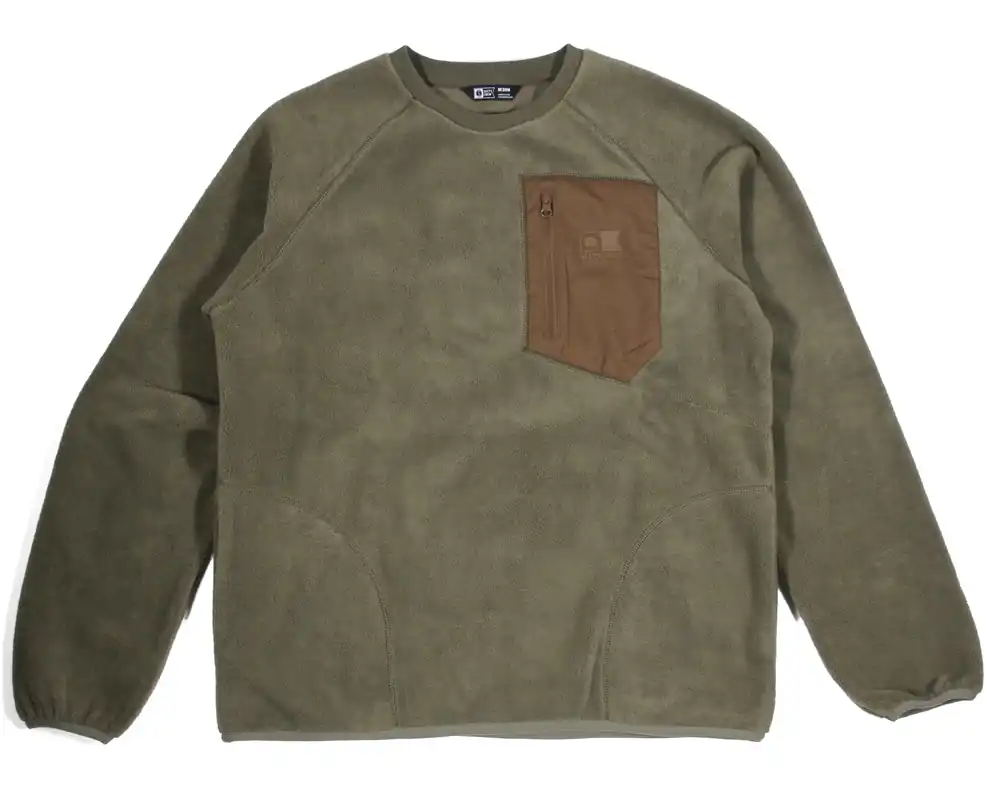 Salty Crew Reel Polar Crew Custom Fleece dusty olive- S