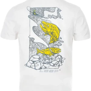 Loop Logo T Shirt Atlantic Salmon Optic White- S