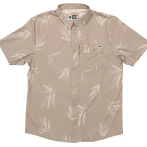 Salty Crew Flagship UV Button Up Shirt dark khaki- S