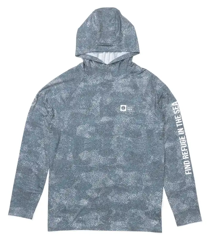 Salty Crew Mariner Hood Tech T-Shirt Sun Protection Shirt dark navy- S