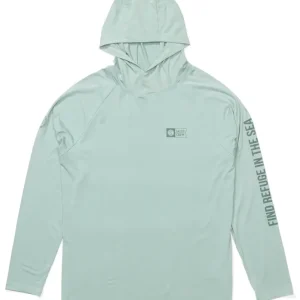 Salty Crew Mariner Hood Tech T-Shirt Sun Protection Shirt marine- S