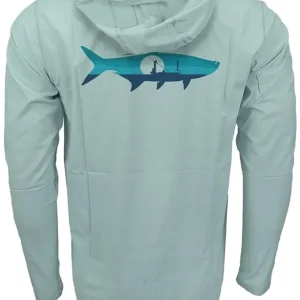 RepYourWater Hooded Sun Shirt Tarpon Sunrise Flolite- L