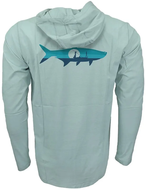 RepYourWater Hooded Sun Shirt Tarpon Sunrise Flolite- L