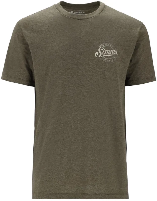 Simms Circle Lockup T-Shirt Military Heather- S