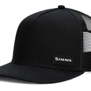 Simms Hat High Crown Flatbill Cap Black-