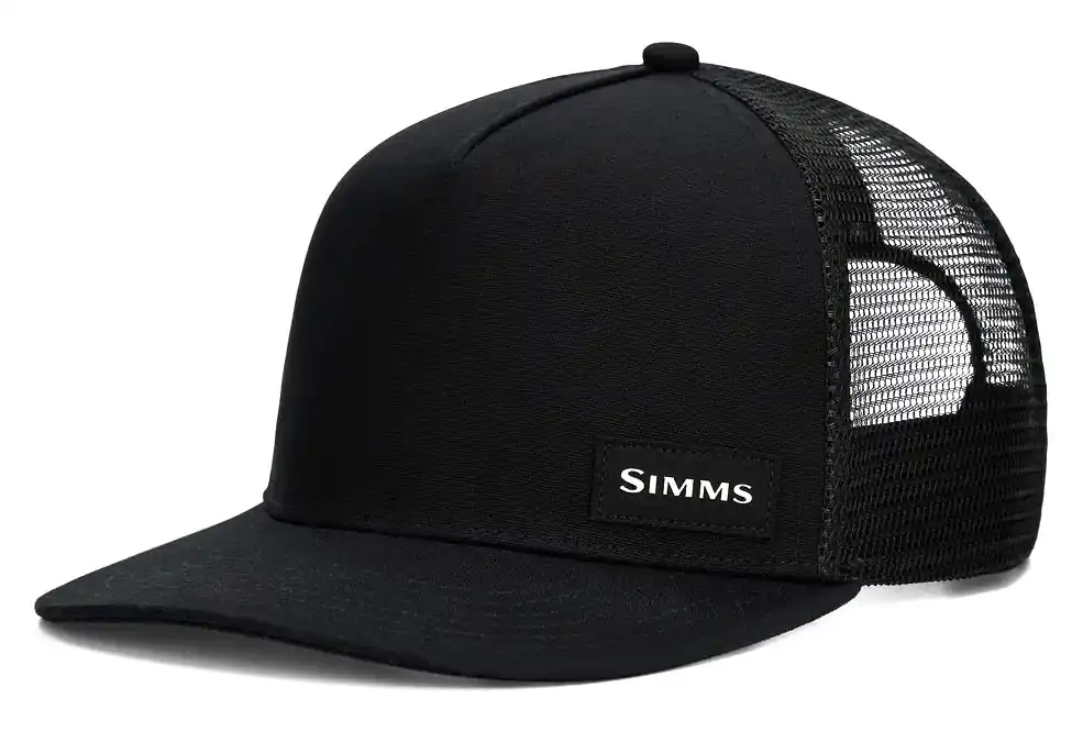 Simms Hat High Crown Flatbill Cap Black-