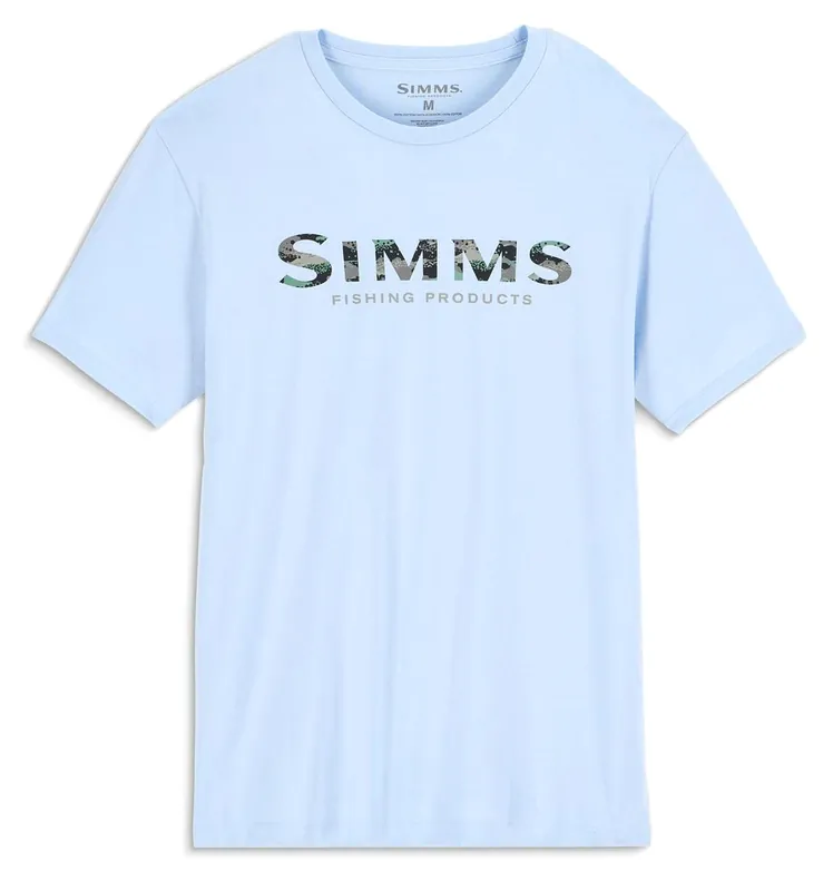Simms Shroud Fill Logo T-Shirt Sky Blue- S