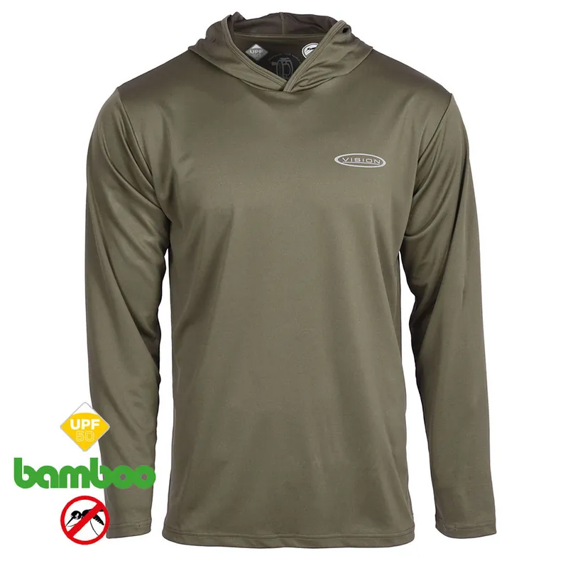 Vision Bamboo Bug & UV Hoodie pale olive-                                                                                                                                                                                                                        XS