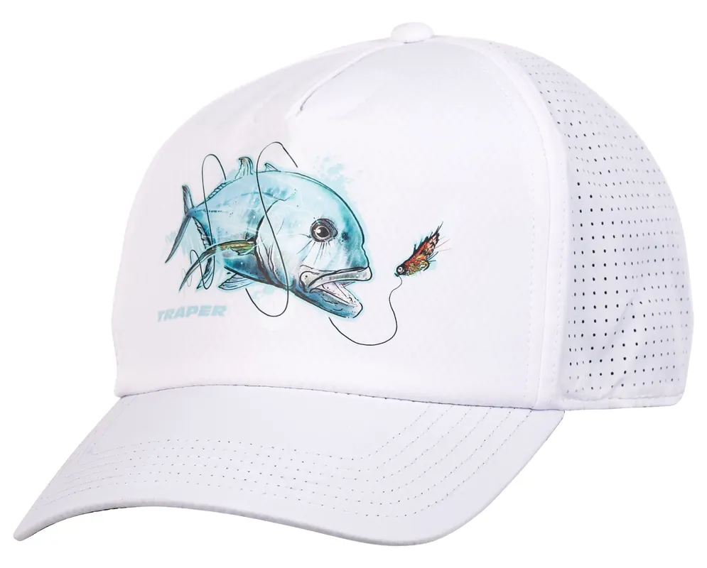Traper Cap Solar Pro UPF 50+ Giant Trevally White-