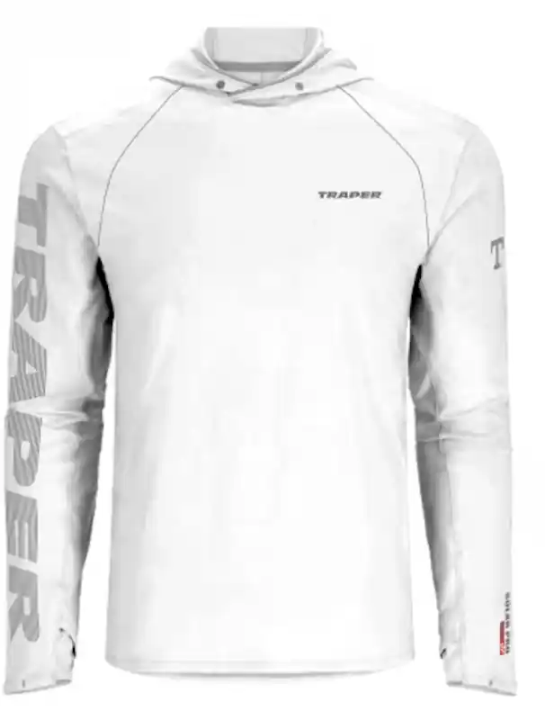 Traper Solar Hoody Pro UPF 50+ Fishing Shirt White- S