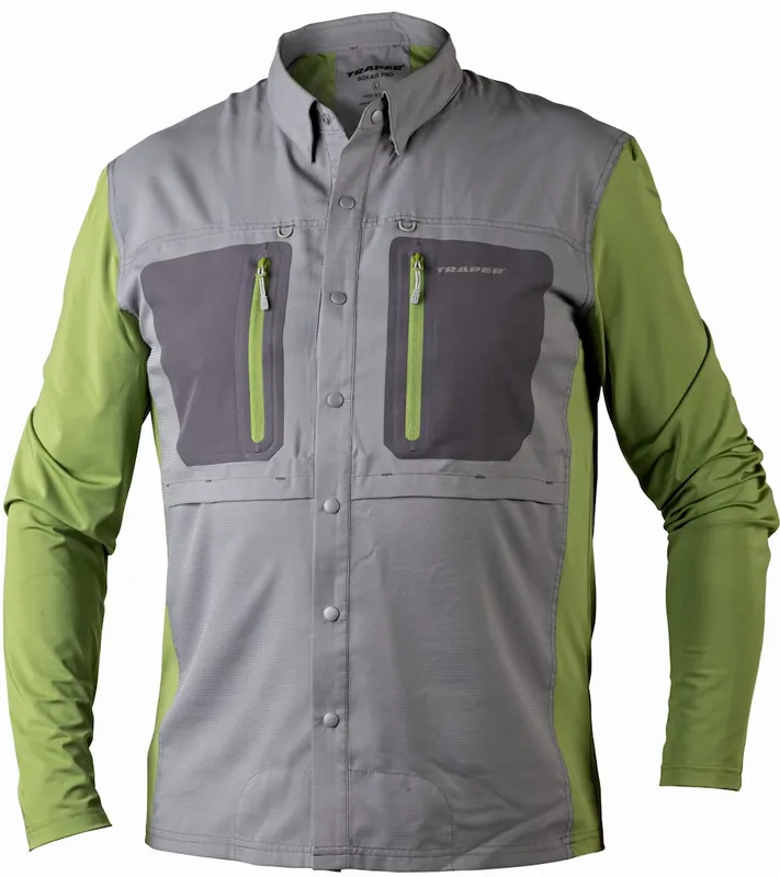 Traper Solar Pro UPF 50+ Fishing Shirt Kiwi Grey- S