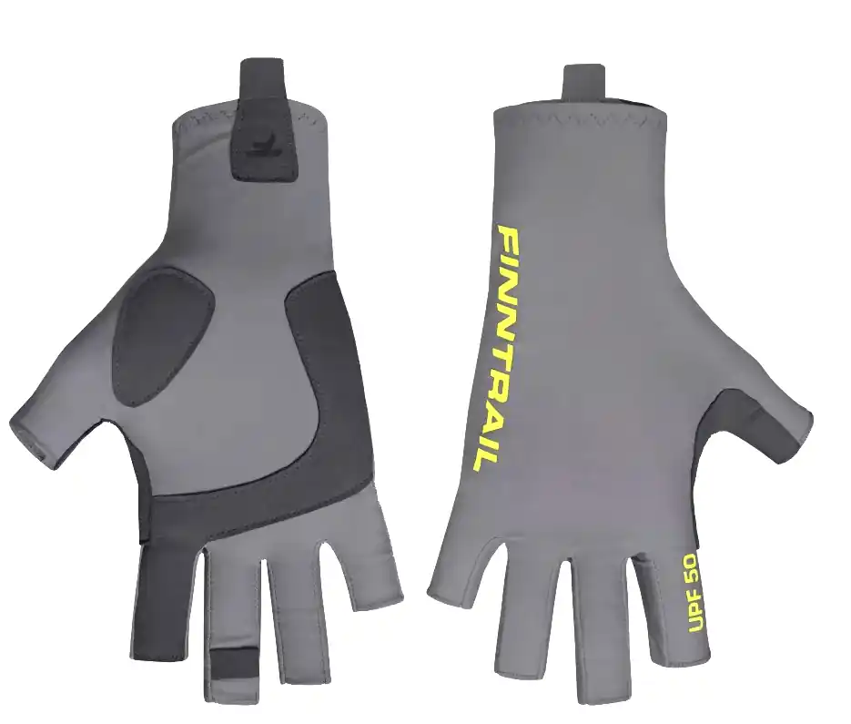 Finntrail Sun Fishing Gloves Wave middle grey Handschuhe Sonnenschutz UPF 50+- M