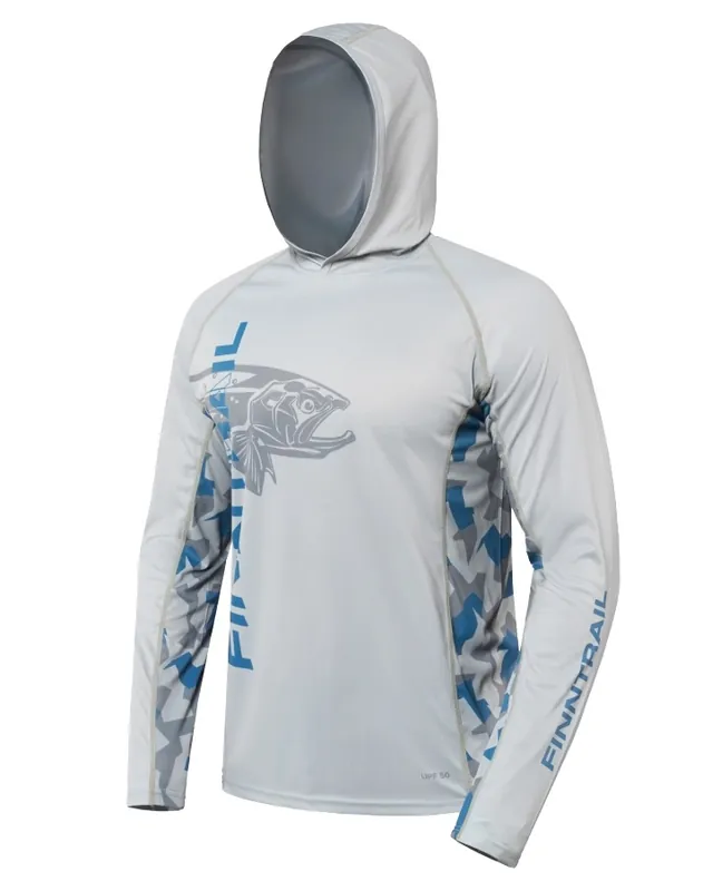 Finntrail Sunhoody Wave Big Fish grey Sonnenschutz UPF 50+- S