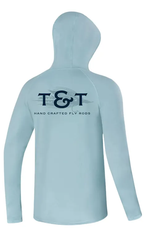 Thomas & Thomas Sky Blue Tech Hoody with T&T Monogram on back UPF30+ Sonnenschutz- S