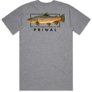 Primal Artist Tee Brown Trout Grey Marle- S