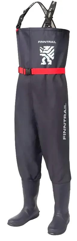 Finntrail Waders Timber Bootfoot dark grey Wathose mit integrierten Stiefeln- M 9 (42)
