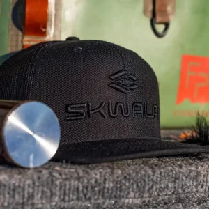 SKWALA Raised Flat Bill Cap Black-