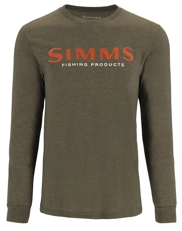 Simms Logo Shirt LS - Longsleeve Loden Heather- S