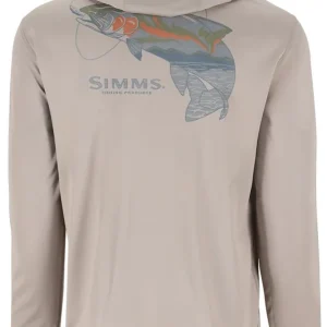 Simms Tech Hoody - Artist Series UV-Schutz Shirt mit Kapuze Dolomite Trout- S