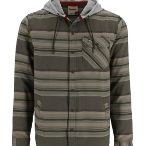 Simms Santee Flannel Hoody Hickory Dolomite Blanket Stripe-                                                                                                                                                                                                                        S