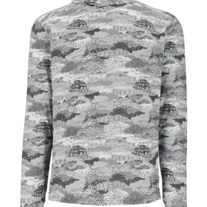 Simms BugStopper SolarFlex Hoody UV & Insektenschutz Shirt mit Kapuze Shroud Sterling- M