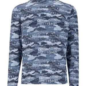 Simms BugStopper SolarFlex Hoody UV & Insektenschutz Shirt mit Kapuze Shroud Selvedge- S