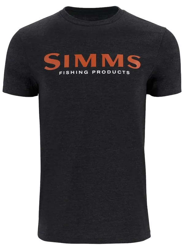 Simms Logo T-Shirt Dark gunmetal heather- S