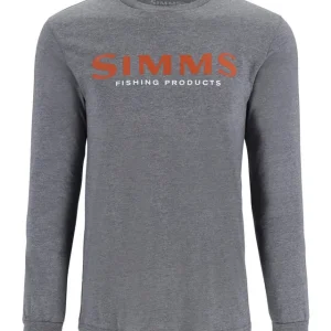 Simms Logo Shirt LS athletic heather-                                                                                                                                                                                                                        S