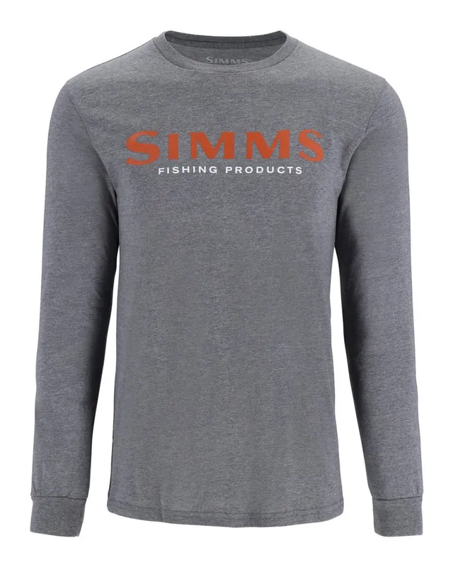 Simms Logo Shirt LS athletic heather- S