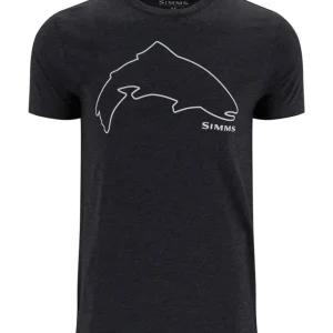 Simms Trout Outline T-Shirt dark gunmetal heather- S