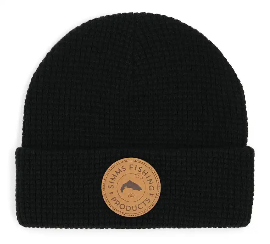 Simms Everyday Waffle Knit Beanie Mütze black-