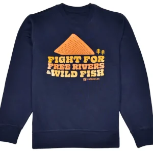 Frödin Free Rivers & Wild Fish Sweatshirt navy blue-                                                                                                                                                                                                                        S