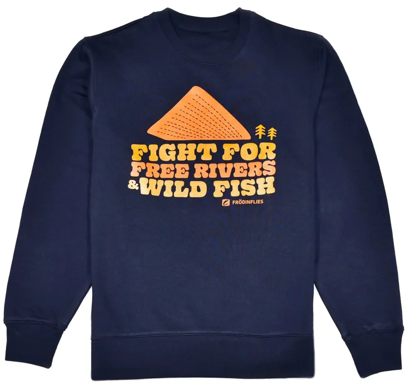 Frödin Free Rivers & Wild Fish Sweatshirt navy blue- S