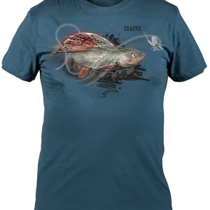 Traper Art T-Shirt Grayling Äsche denim- M