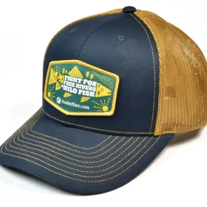 Frödin Free Rivers & Wild Fish Trucker Hat Cap navy caramel-