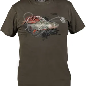 Traper Art T-Shirt Grayling Äsche dark khaki- M